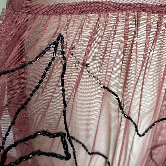 Free People - Beaded Slip Dress - Wine - M - Picture 13 of 14